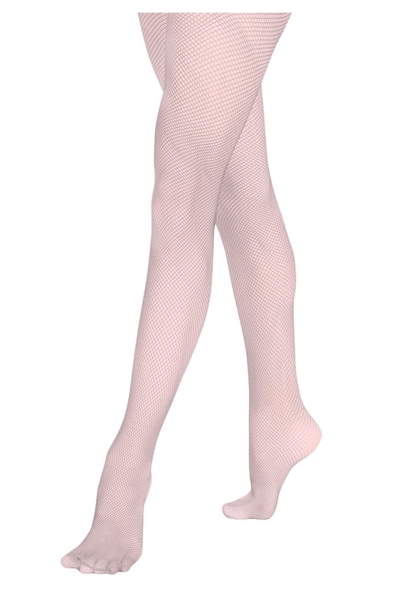 Women's Ladies Adult Juniors Seamless Fishnet Dance Ballet Tights Pantyhose Stockings Light Pink B