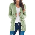 thumbnail image 1 of DOPI Women's Open Front Cardigan Sweaters Fashion Button Down Cable Knit Chunky Outwear Coats, 1 of 6