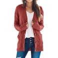 thumbnail image 1 of DOPI Women's Open Front Cardigan Sweaters Fashion Button Down Cable Knit Chunky Outwear Coats, 1 of 9