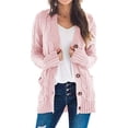 thumbnail image 1 of DOPI Women's Open Front Cardigan Sweaters Fashion Button Down Cable Knit Chunky Outwear Coats, 1 of 6