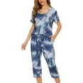 thumbnail image 1 of DOPI Women's Pajama Set Short Sleeved 2-piece Casual Set with Pockets, Multiple Colors, and Sizes, 1 of 5
