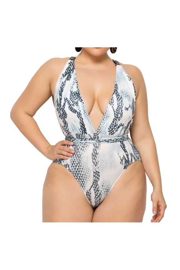 Women's Printed Sexy Bikini Swimsuit Fat Woman Fashion One Piece Swimsuit