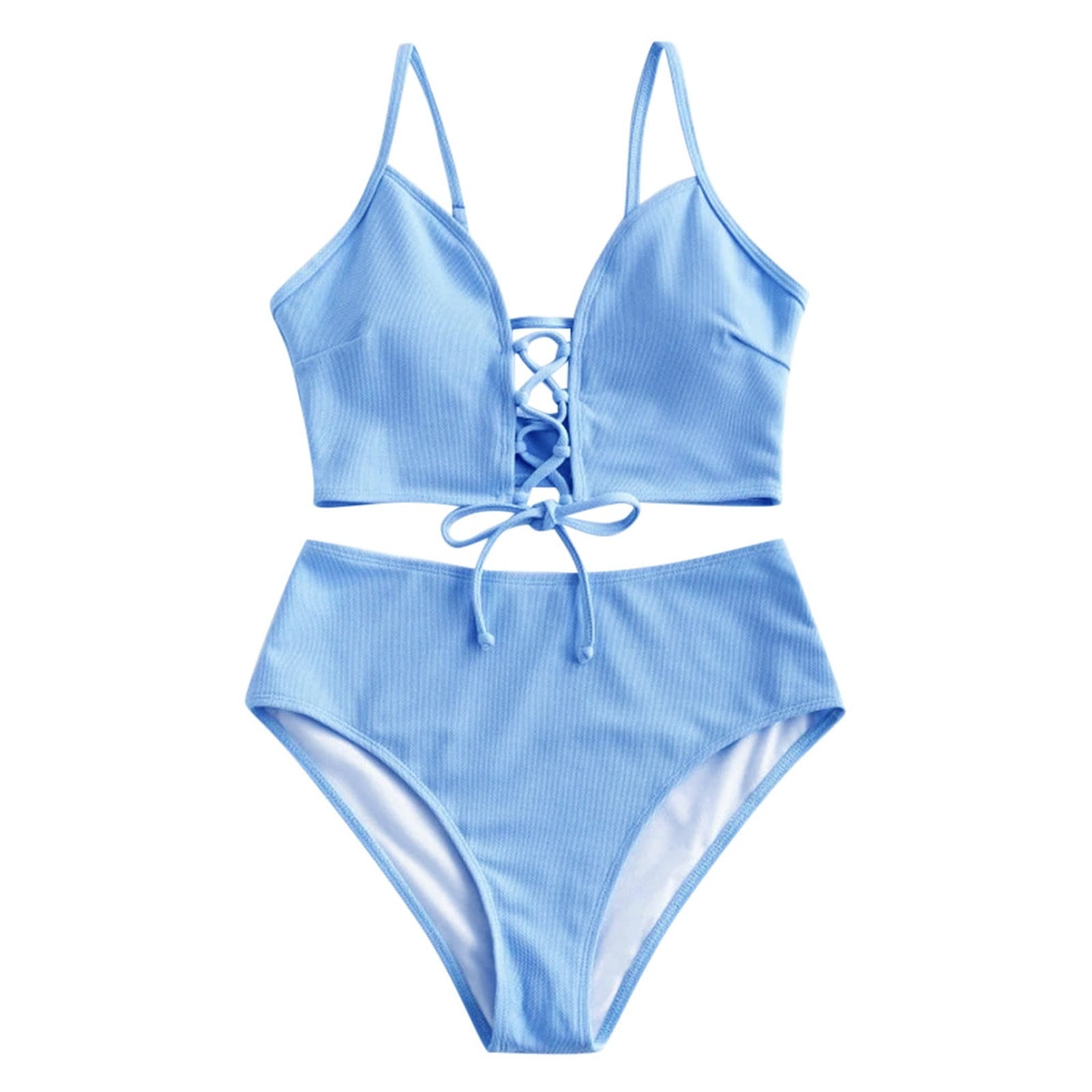 dopi-women-s-sexy-bikini-set-two-piece-lace-up-floral-leaf-tankini