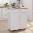 thumbnail image 1 of DOPIN Rolling Kitchen Storage Cart with Adjustable Shelves, Steel White, 1 of 8