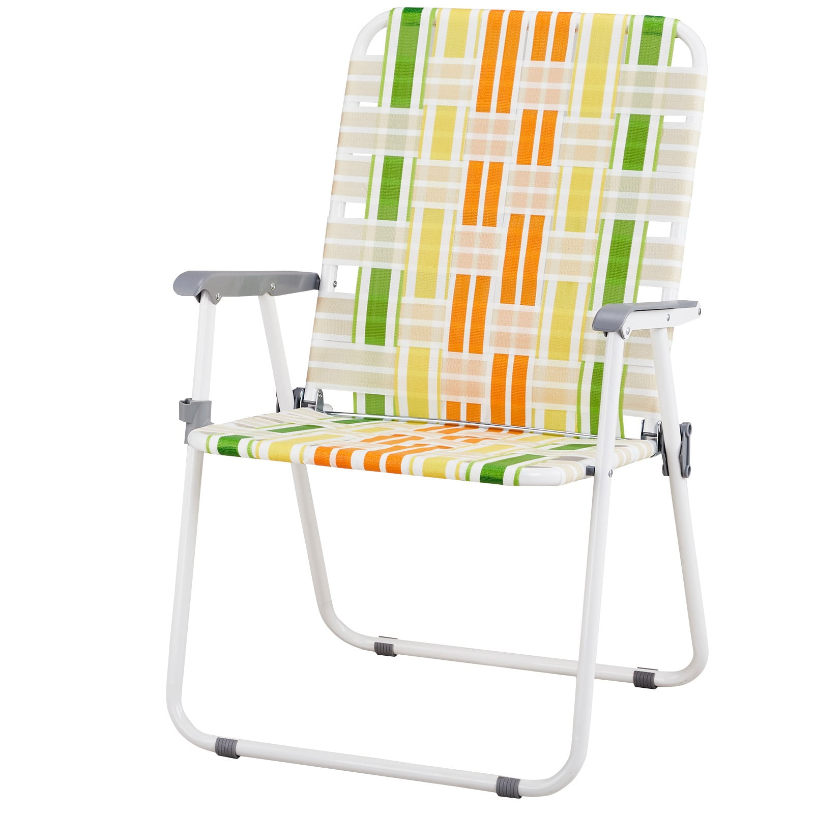 DOPIUY Folding Webbed Oversized Lawn Chairs High Beach Chair for