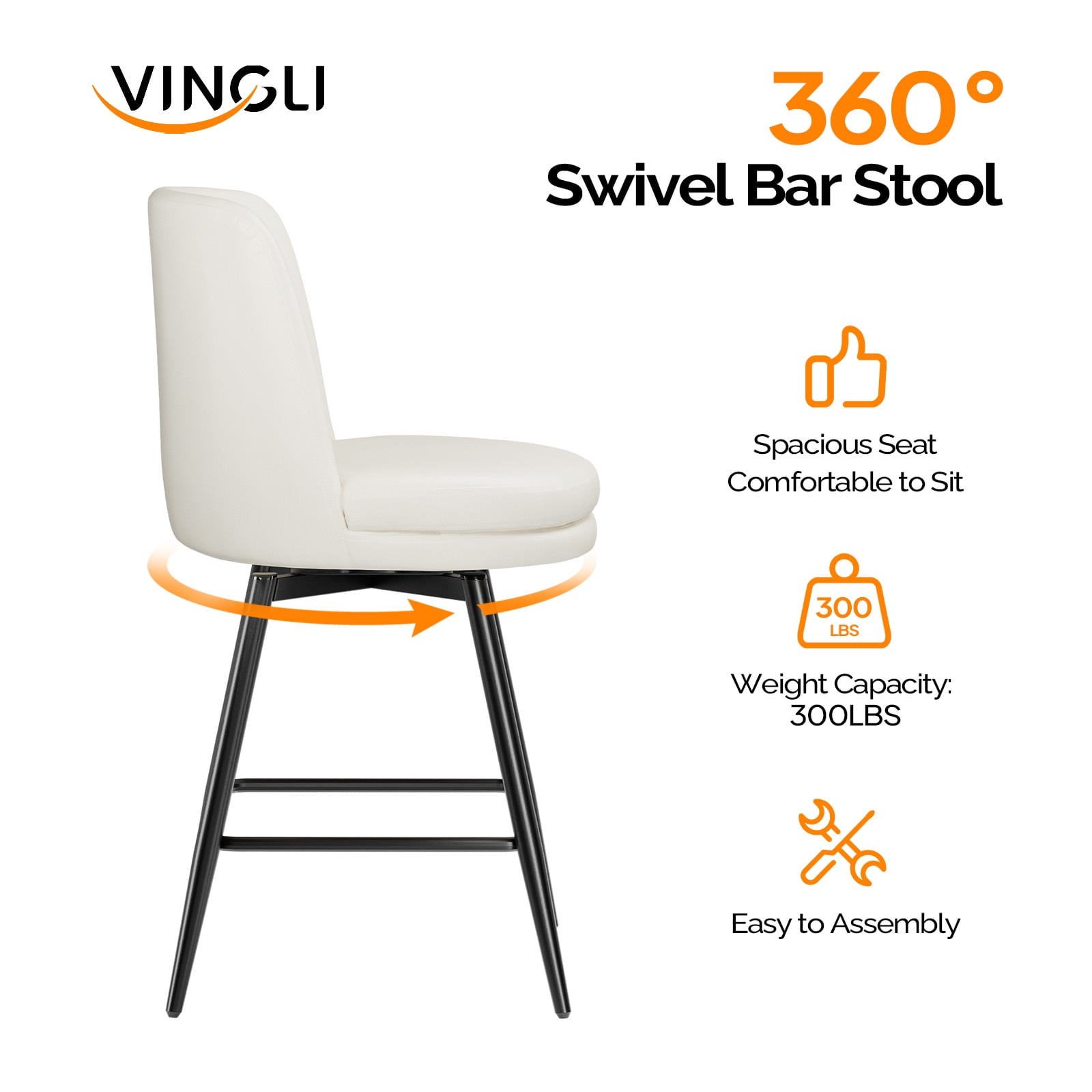 DOPIUY PU Faux Leather Upholstered Counter Height Bar Stool with Back ...