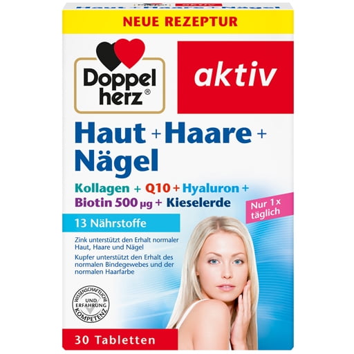 DOPPELHERZ Skin+Hair+Nails Tablets, 30 ct