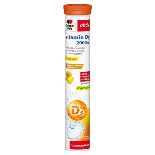 DOPPELHERZ Vitamin D3 2000 I.E. Effervescent Tablets