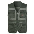 DOPRISIC Men Sweater Vest Black Men Work Clothes Light Vest For Men