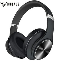 DOQAUS Bluetooth Headphones Over Ear On Ear Headphones Wireless with Mic Hi-Fi Deep Bass Headphone Headset,Black