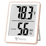 DOQAUS Digital LCD Hygrometer Indoor Thermometer Humidity Gauge Humidity Monitor for Home, Bedroom, Baby Room, Office, Greenhouse (Pink)