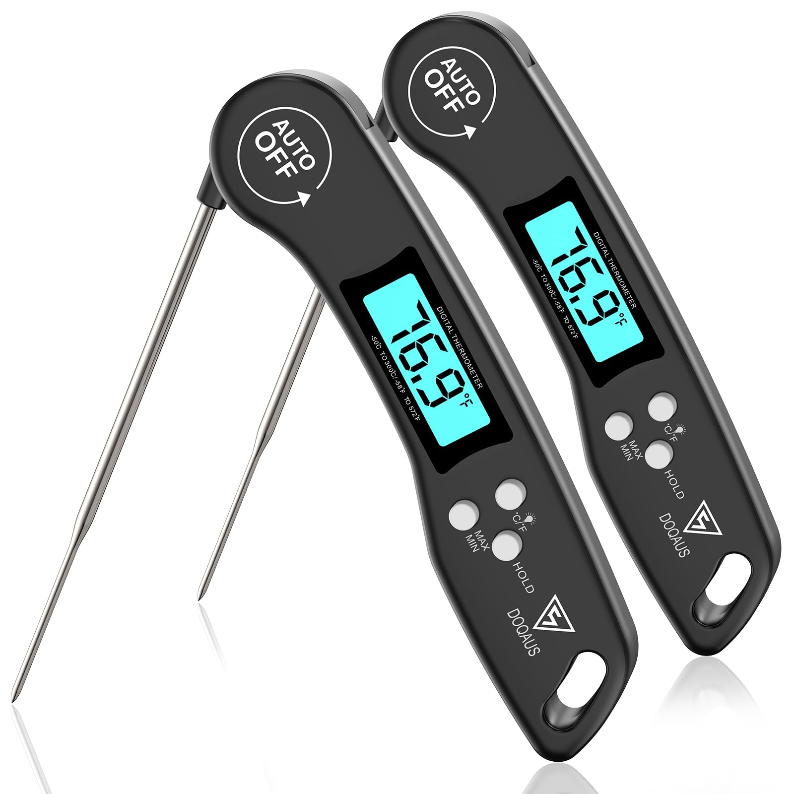 DOQAUS Digital Meat Thermometer, 2 Pack Instant Read Food Thermometer