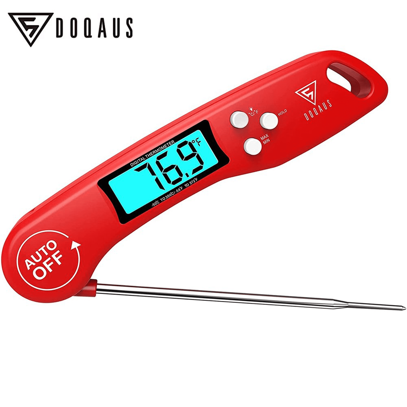 Ergo Chef Digital Quick Read BBQ Thermometer, Size: 6.5 Closed, Red