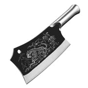 DORACOME Chinese Cleaver with Tiger Relief, 2.5mm Thickened Forged Blade and Balanced All-Steel Build