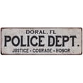 thumbnail image 1 of DORAL, FL POLICE DEPT. Home Decor Metal Sign Gift 8x24 108240012659, 1 of 1
