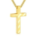 thumbnail image 1 of DORANA Gold Plated Cross Necklaces for Men Boys American Flag Pendant Chain Catholic Christian Religious Birthday Fathers Day Jewelry Gifts Teen Him Dad Tween Son Adults Kids Age Ideas, 1 of 5
