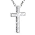 thumbnail image 1 of DORANA Silver Plated Cross Necklaces for Men Boys American Flag Pendant Chain Catholic Christian Religious Birthday Christmas Jewelry Gifts Ideas Dad Husband Preteen Teen Stocking Stuffers Kids Age, 1 of 5