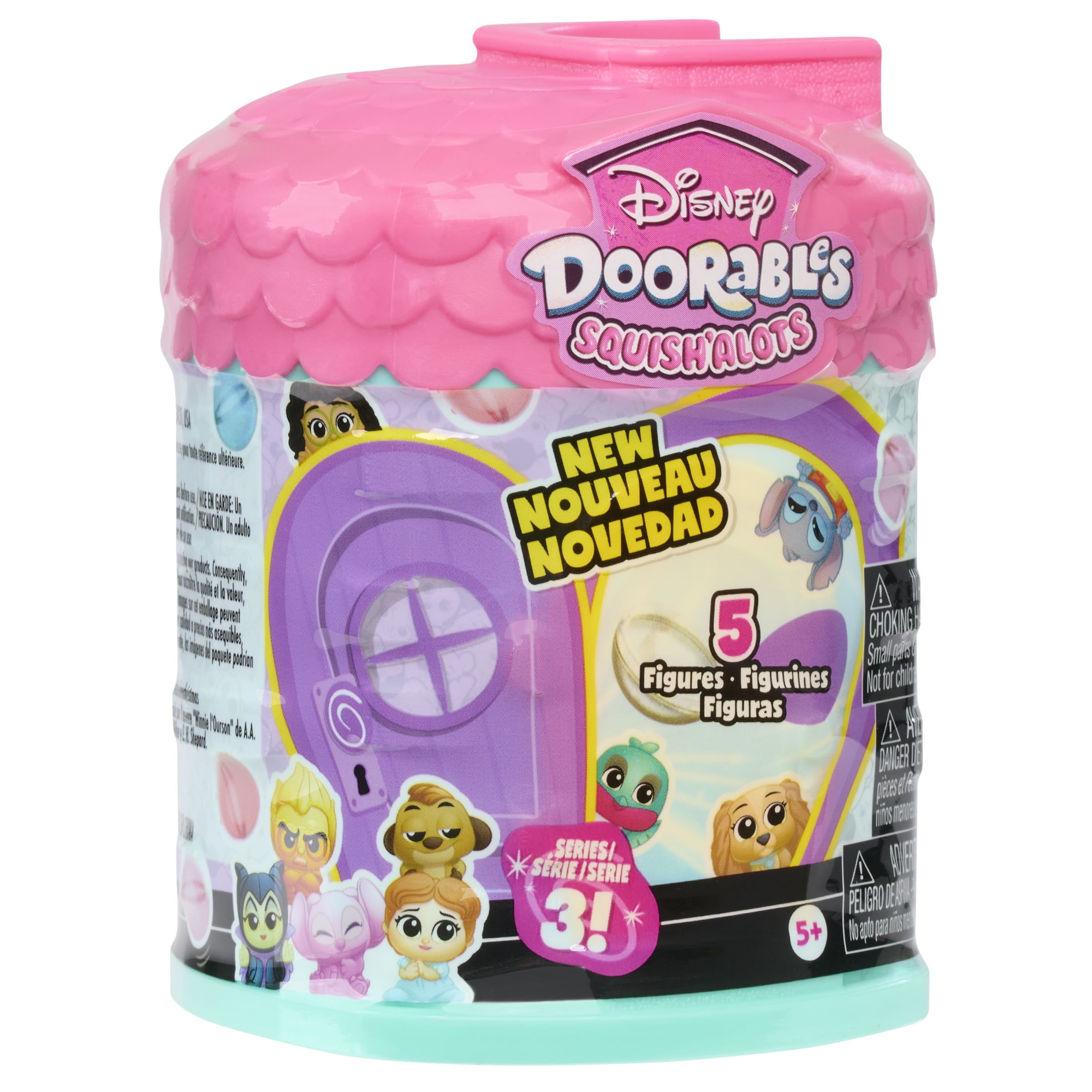 Disney Doorables SquishAlots Series 3 Figures, Surprise Figure Included, 5 Mystery Figures Included, Ages 5 and Up Kids Toys for Ages