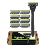 DORCO Pace 5 Pro - Five Blade System with Trimmer - 9 Pack 1 Handle + 9 Cartridges
