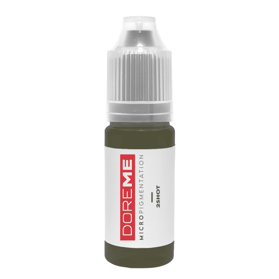 DOREME Permanent Makeup Pigment - 2Shot Color Tattoo Ink for Cosmetic Micropigmentation and Manual Microblading - OLIVE
