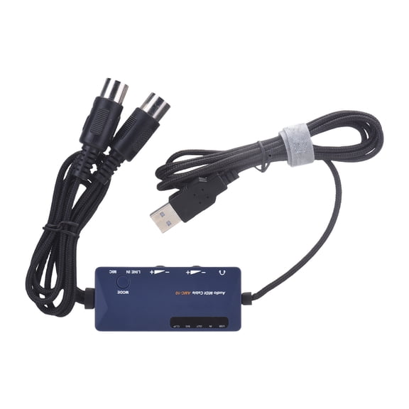 DOREMiDi MIDI to USB A Interface Cable Adapter AMC-10 Built-in Reverb Chorus 3D Sound Effects for Editing Recording Track Audio Converter Blue 7.8 cm / 3.1 inches