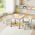 thumbnail image 1 of DOREROOM Kids Table and 2 Chairs Set, Height-Adjustable Toddler Table and Chairs Set with Graffiti Desktop, 23.6''L x 23.6''W Children Activity Table for Daycare, Classroom, Home, 1 of 6