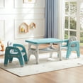 thumbnail image 1 of DOREROOM Kids Table and Chair Set, Plastic Children Activity Table with 2 Chairs, Toddler Table and Chair Set for Reading, Drawing, Snack Time, Arts Crafts, Preschool, Gift for Boys Girls, 1 of 7