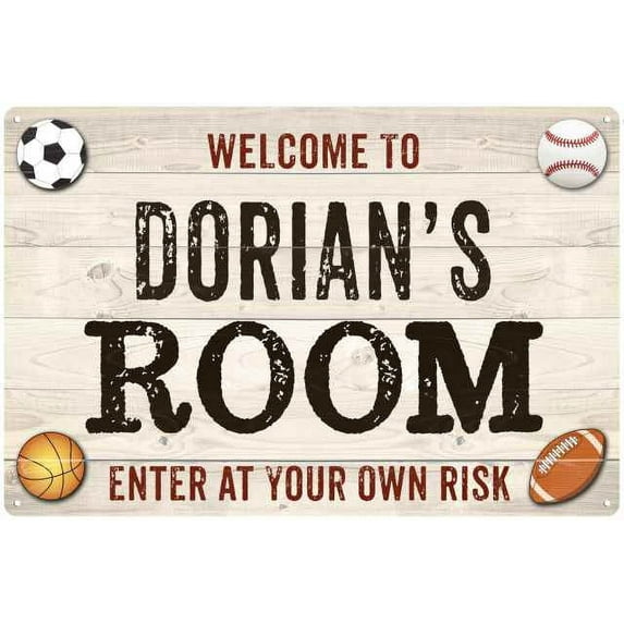 DORIAN'S Room Kids Bedroom Sign Boy's Gift 8x12 Metal 108120090427