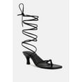 thumbnail image 1 of DORITA Black Kitten Heel Lace Up Sandal, 1 of 7