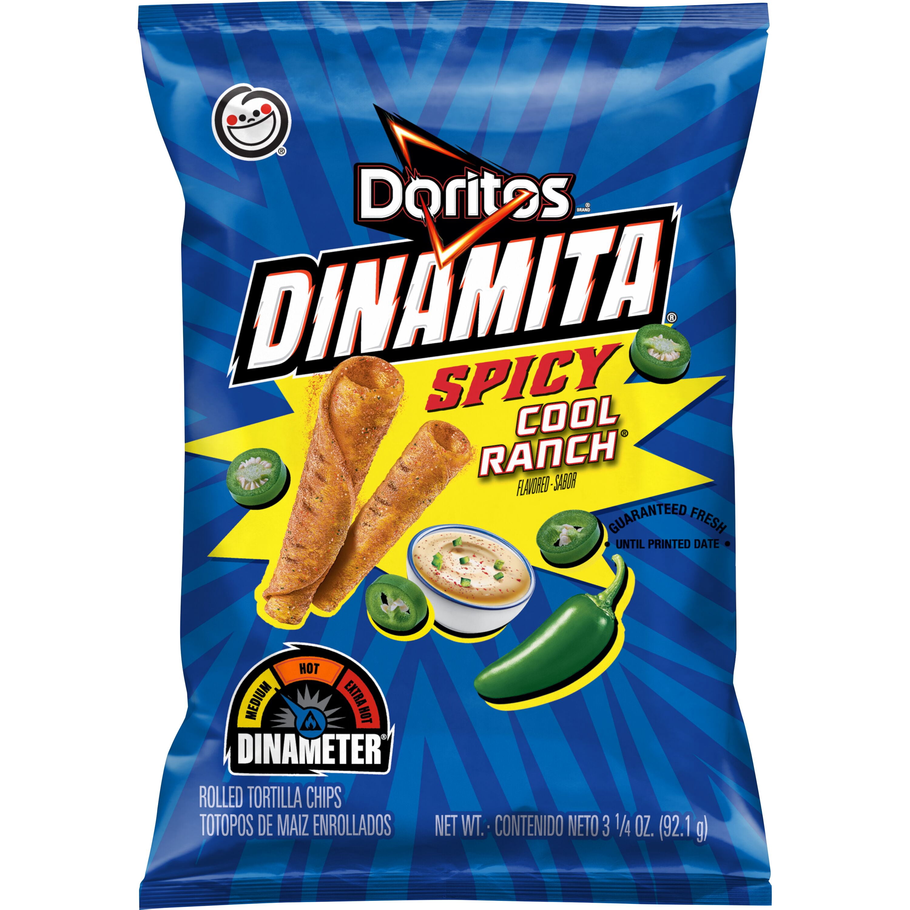 Doritos Dinamita Spicy Cool Ranch Rolled Tortilla Snack Chips, 3.25 oz