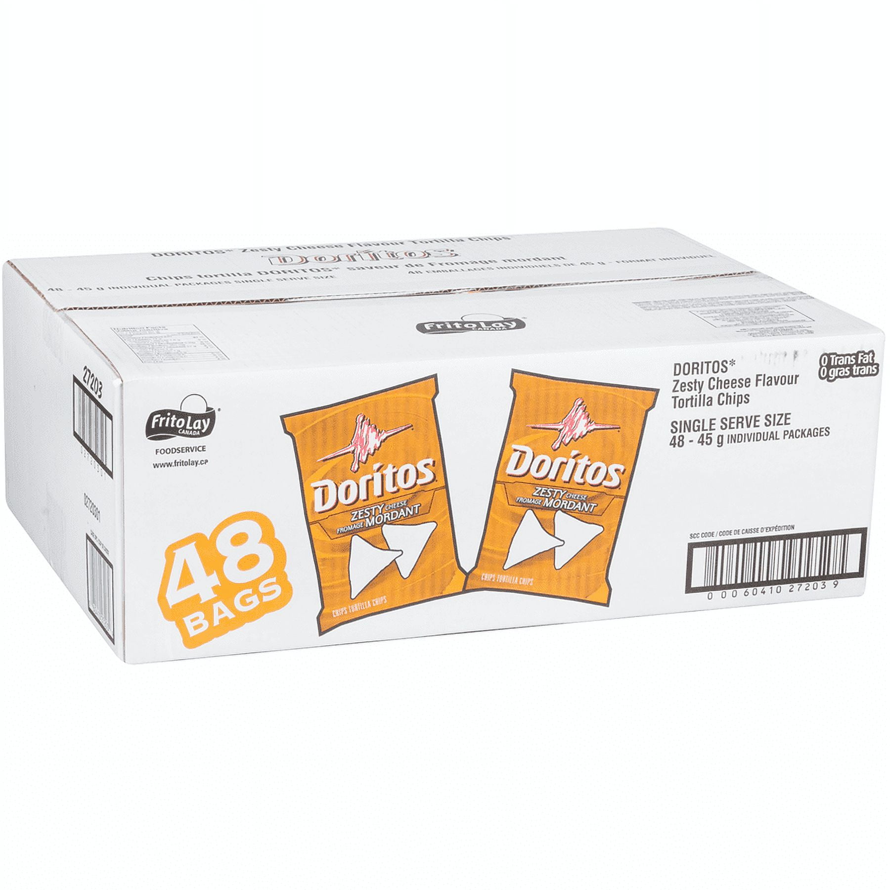 DORITOS Doritos, Zesty Cheese, Vending Chips 48x45.0 g