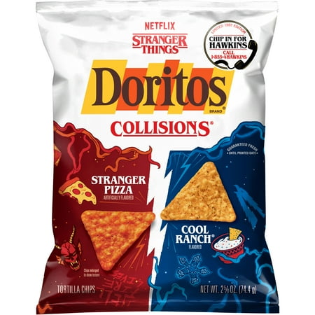 Snacks Frito Lay Doritos Collisions Netflix Stranger Things Stranger Pizza Cool Ranch Tortilla Chips Bag, 2.625 oz Bag