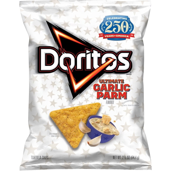Doritos Ultimate Garlic Parm Flavored Tortilla Chips, 2.625 ounce