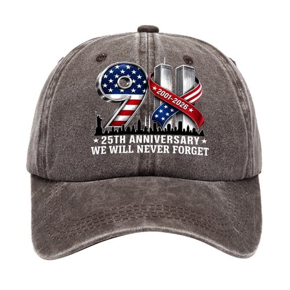DORKASM 9/11 25th Anniversary Hat 911 Memorial Flag Floral Baseball Coffee one size