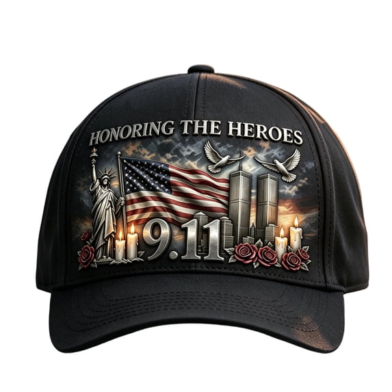 DORKASM 9.11 Never Forget 25th Anniversary Baseball , 2001-2026 Memorial Hat | Distressed patriotic featuring lights A One Size