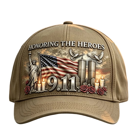 DORKASM 9.11 Never Forget 25th Anniversary Baseball , 2001-2026 Memorial Hat | Distressed patriotic featuring lights E One Size