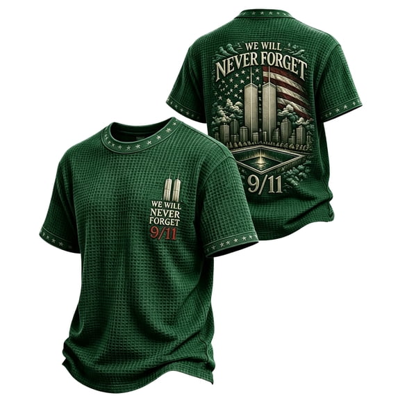 DORKASM 9/11 Shirt for Men Never Forget 911 T Shirt 250th Anniversary USA Shirts American Flag Patriotic Short Sleeve Tops Dark Green XL