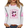 thumbnail image 1 of DORKASM Breast Cancer Shirts for Women Long Sleeve Gifts Tops Crew Neck Pink Ribbon Fashion Cancer Survivor Shirts Hope Love Wings Comfy Shirt White M, 1 of 4