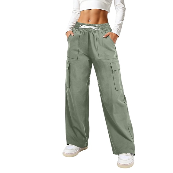 DORKASM Cargo Pants for Women 28"/30" Lightweight Quick Dry Casual Travel Pants Work Hiking Outdoor Trousers with Pockets Green M