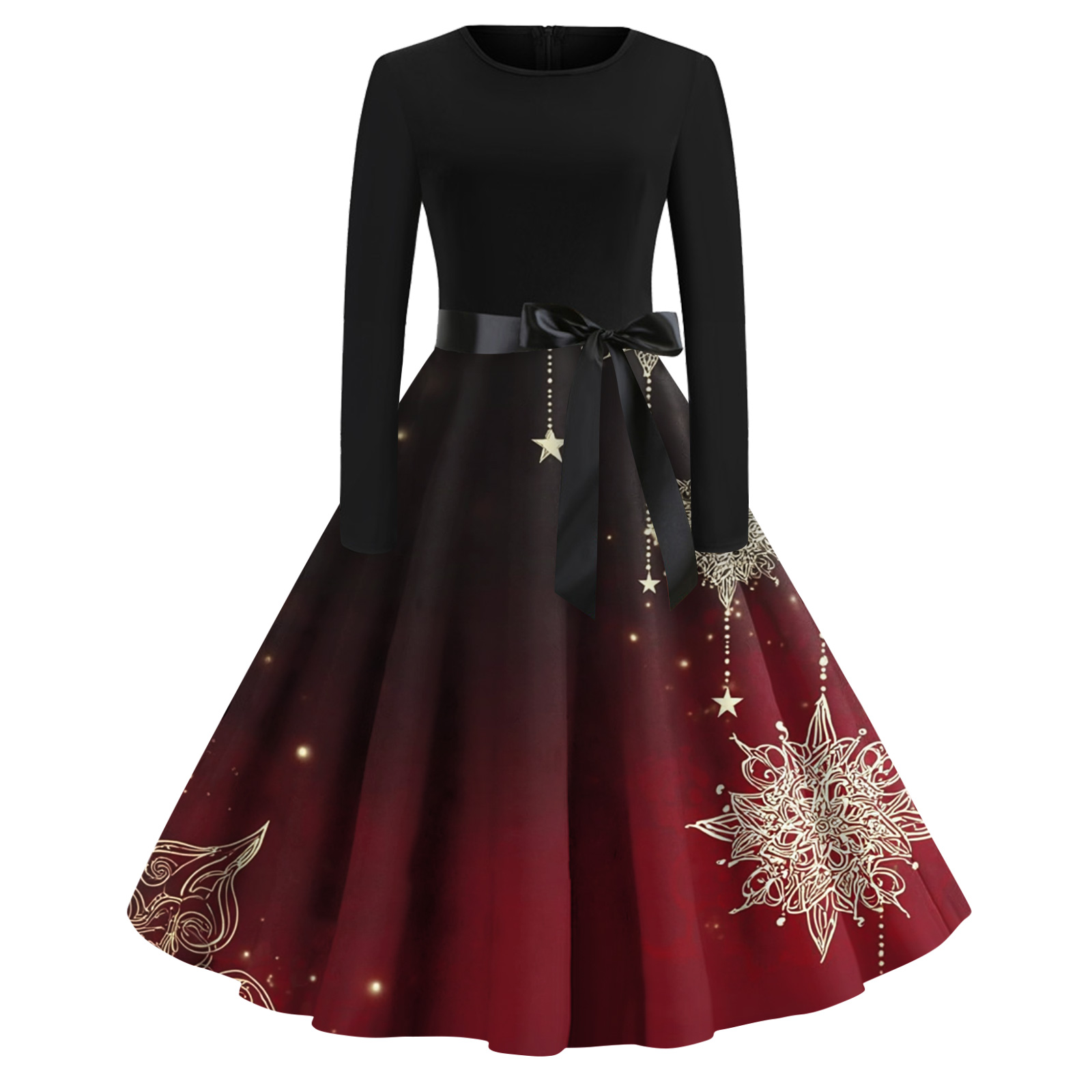 black long sleeve cocktail dress Floral Appliqué How to Style a Size:3X/24W-26W PRODUCT:ED3458-513W