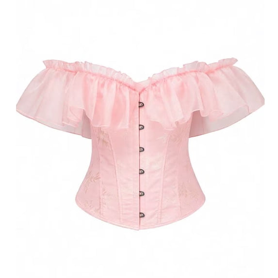 DORKASM Corset Top for Women Renaissance Steampunk Bustier Top Sexy Lace Up Corset Top Festival Halloween Costume Pink XS