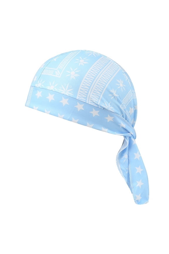 Cycling Hat/Biker Headwrap, Headscarf for Riding, Dew Rag Wrap Sky Blue one size