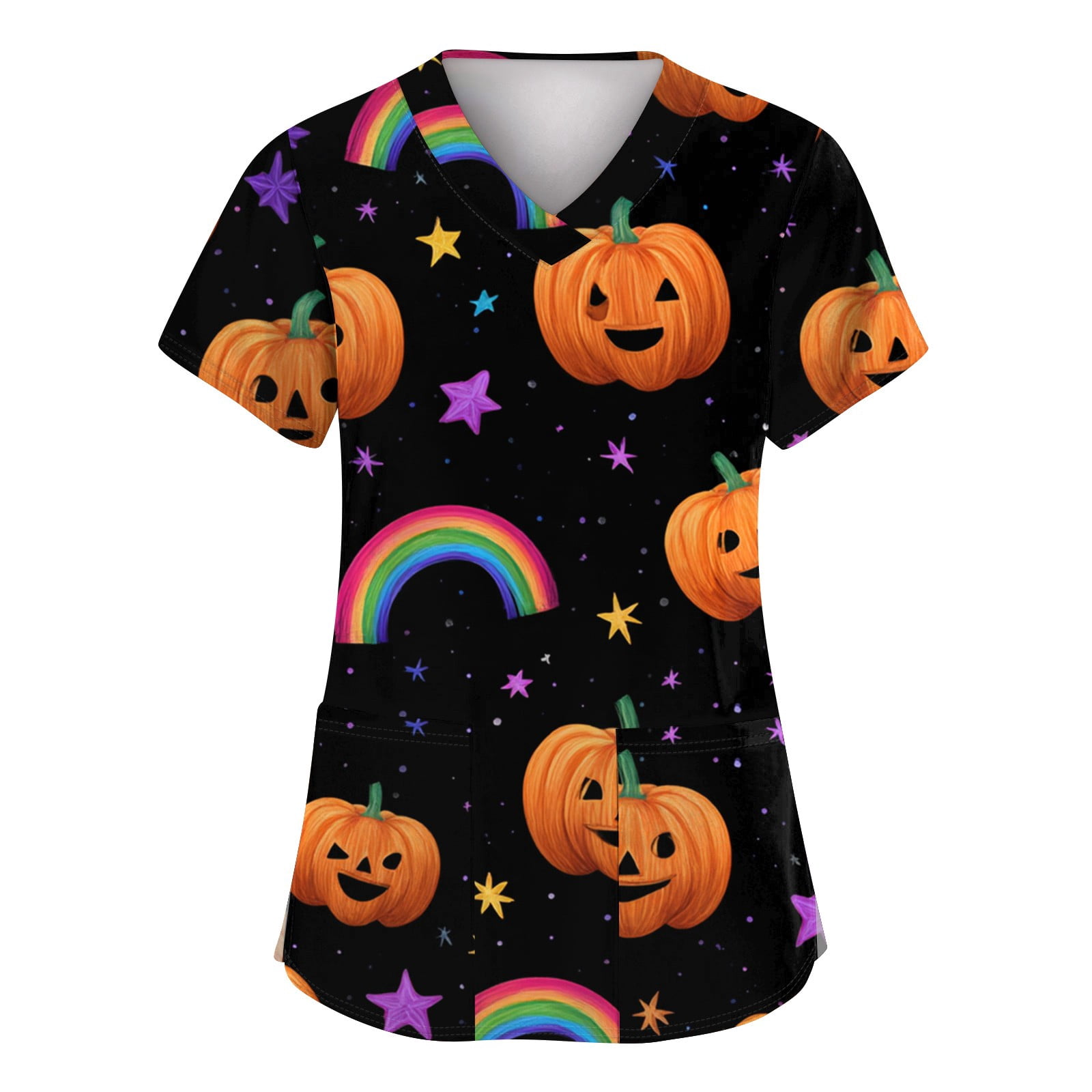 DORKASM Halloween Adults Scrubs Shirts Skull Fall Winter de Short ...