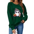 thumbnail image 1 of DORKASM Halloween Costumes for Women Long Sleeve Trendy Oversized Funny Print Costumes Crew Neck Loose Fit Causal 2026 Ghost Graphic Tops Fall Skeleton Hoodies Dark Green M, 1 of 7