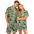 thumbnail image 1 of DORKASM Halloween Matching Pajamas for Couples Pj Sets for Woman Men Bat Pumpkin Print Button Down Sleepwear Green XL, 1 of 5