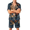 thumbnail image 1 of DORKASM Halloween Matching Pajamas for Men Pj Sets Bat Pumpkin Print Button Down Sleepwear Yellow M, 1 of 4