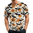 thumbnail image 1 of DORKASM Halloween Men's Shirts Short Sleeve Pumpkin Basic Shirts Crew Neck Skeleton Ghost Graphic Fall Winter T-Shirt Funny Print 2026 Comfy Blouse White XL, 1 of 6