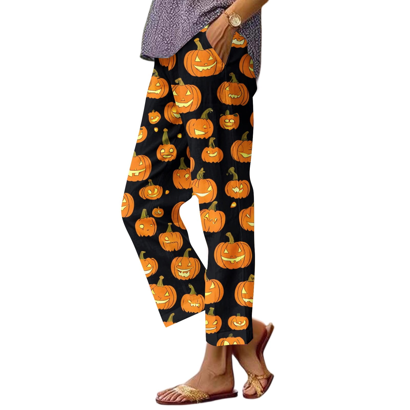 DORKASM Halloween Pj Pants for Women Cute Mid Waist Work Pajama Pants ...
