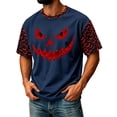 thumbnail image 1 of DORKASM Halloween Shirts for Men Round Neck Spooky Plus Size Shirts Short Sleeve Skeleton Pumpkin Vacation Blouse Ghost Graphic 2026 Basic T-Shirt Navy L, 1 of 7
