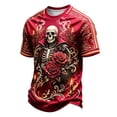 thumbnail image 1 of DORKASM Halloween T-Shirt for Men Short Sleeve Crew Neck Ghost Graphic Skeleton Floral Clothes 2026 Funny Print Ghost Casual Shirts Funny Spider Web Trendy Tshirt Red XL, 1 of 3